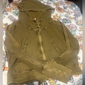 Free people green cropped jacket
